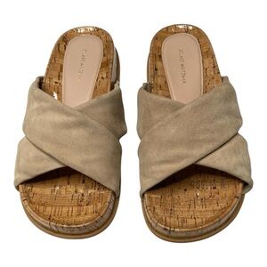 Stuart Weitzman Beige Suede Roza Sport Slide Size 8